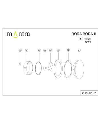 BORA BORA II * APLIQUE LED IP65 15W 3000K NEGRO